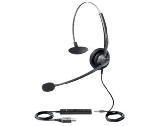 A single-earpiece over-the-head headset, the Yealink YHS33 from DSL Telecom Somerset West